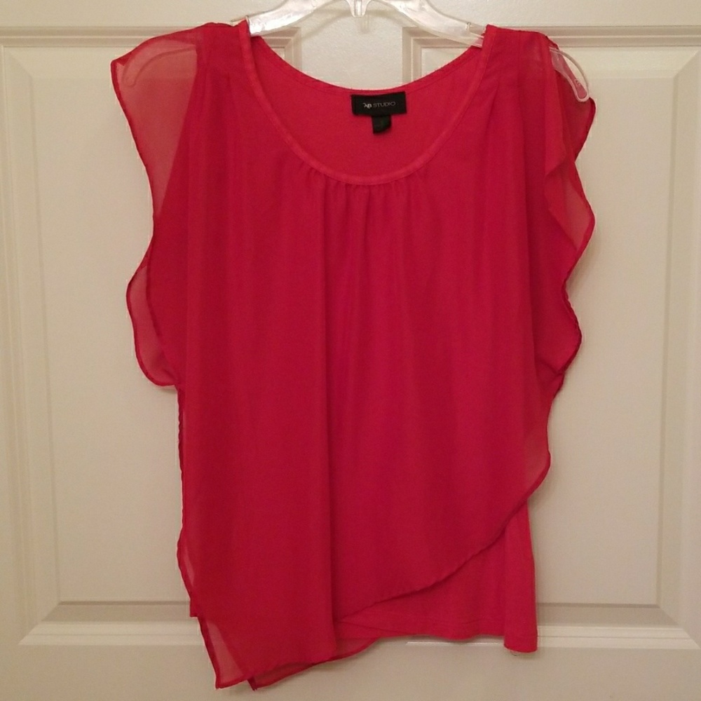 Asymmetrical Red Top